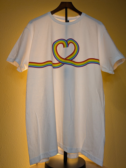 Rainbow heart ribbon