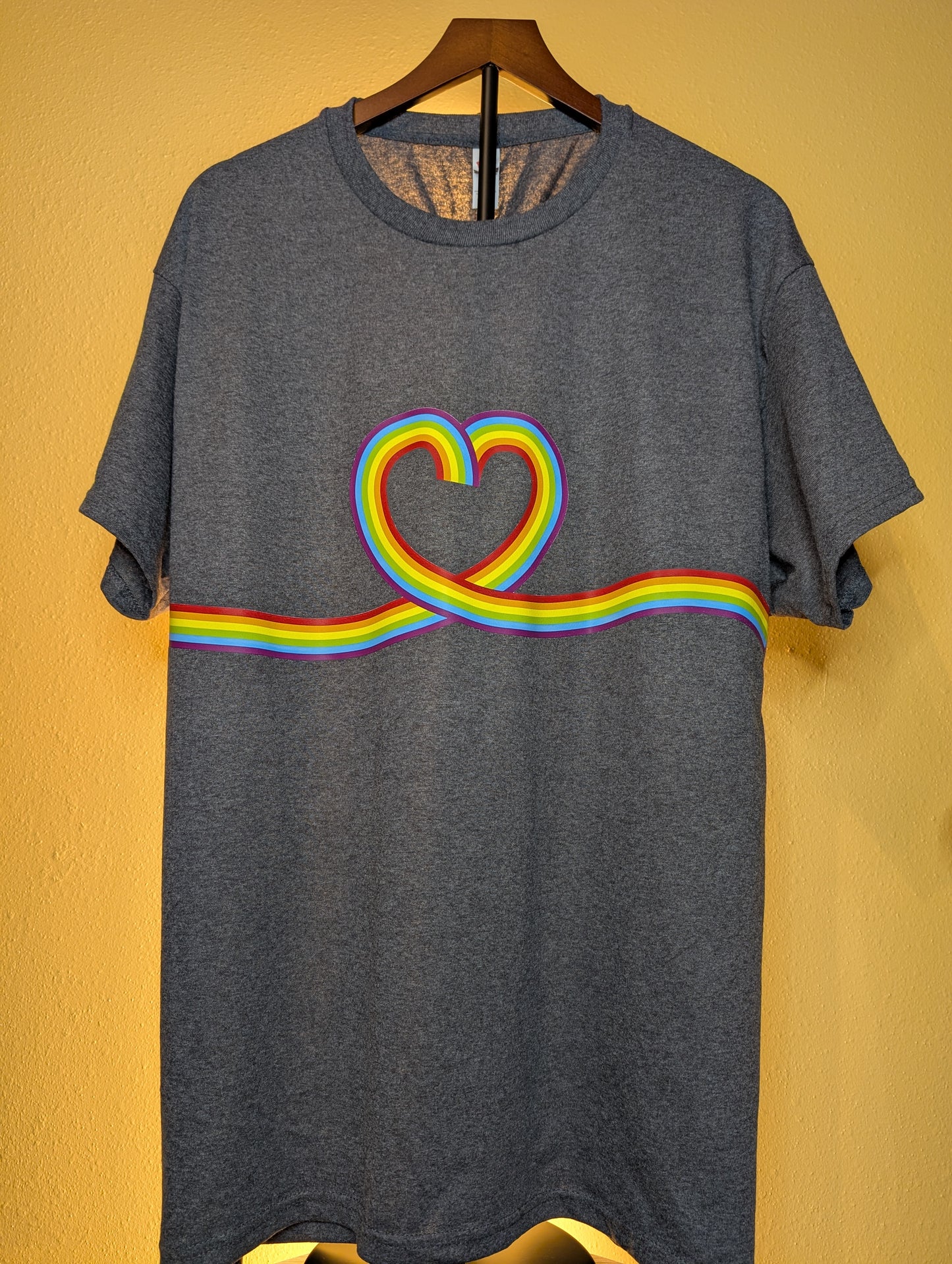 Rainbow heart ribbon