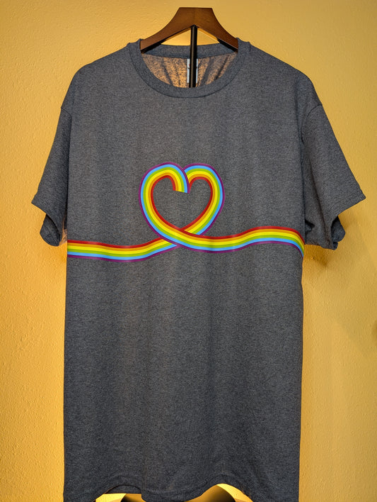 Rainbow heart ribbon