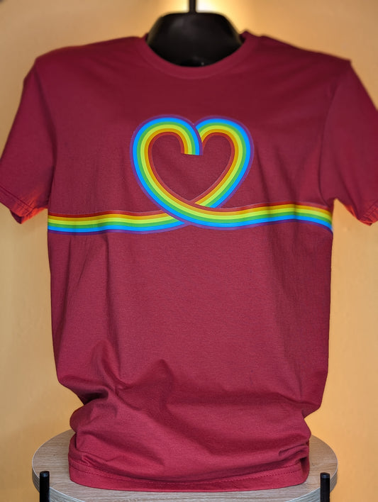 Rainbow heart ribbon